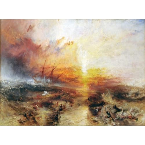 Impression sur toile Navire esclave 1840 de Turner décoration artistique haut de gamme 76x101 cm