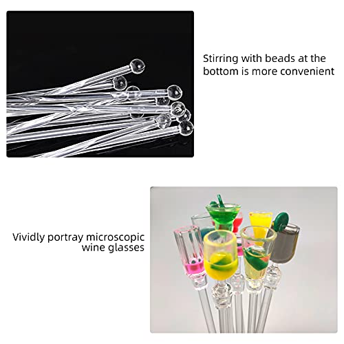 10 STKS Cocktail Roerders Swizzle Sticks Acryl Drink Roerders Herbruikbare Kleurrijke Swizzle Sticks met Wijn Glas… - Afbeelding 4