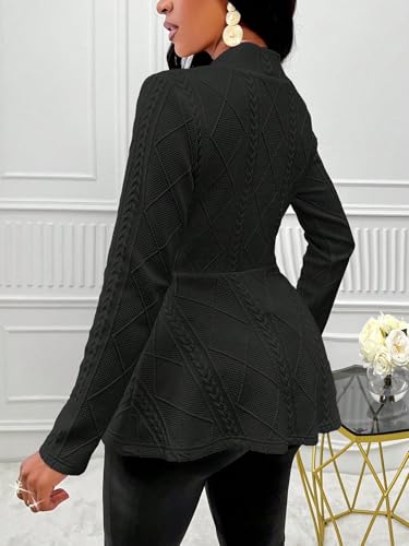 SKAYS Blazers for Women Business Casual Long Sleeve Solid Blazers & Suit Jackets Office Button Knit Cardigan2