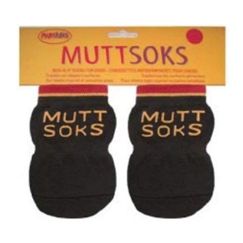 Muttluks, Muttsoks Cotton Knit Dog Socks with Non-Slip Pads - 4 Socks