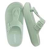 CUSHIONAIRE Sandalia Tipo Chancla para Piscina con Nube de recuperación FLO para Mujer con +Comfort, Verde 40 EU