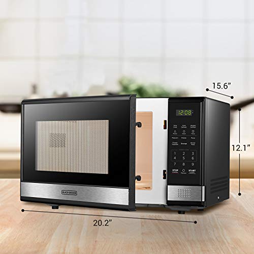 BLACK+DECKER Microwave Oven Countertop, 1.1 Cu.Ft, 1000W, Stainless Steel - image 8