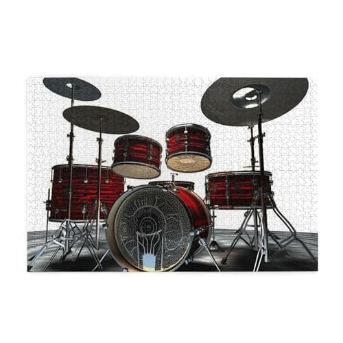 Holzpuzzle, cooles Schlagzeug-Set, Druck-Puzzle, 1000 Teile, personalisiertes Bild, Puzzle, Familiendekoration, Puzzle für Erwachsene, Familie, Hochzeit, Abschlussfeier, Geschenk