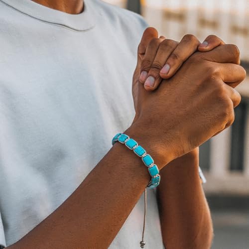 RTZN® Mens Turquoise Bracelet – Premium Handcrafted Western Turquoise Bracelets for Men – Adjustable Turquoise Beaded Bracelet2