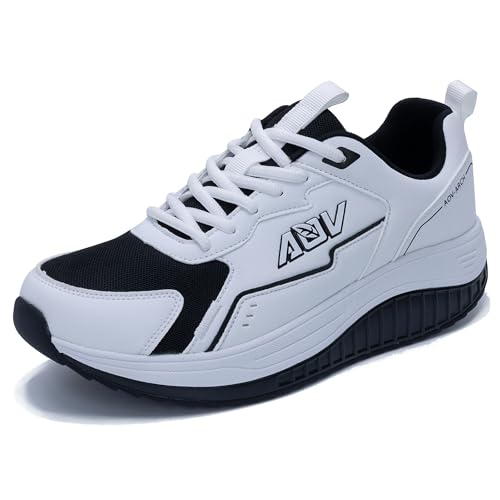Image of Walking Shoes for Men Arch Support Plantar Fasciitis Shoes Orthotic Tennis Sneakers for Foot Pain Relief WhiteBlack US 11