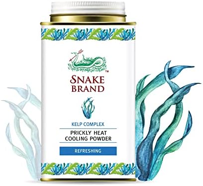 Snake Brand Prickly Heat Cooling Powder for Everyday Use - Anti-Chafing, Heat Rash Relief, Ocean Fresh Kelp Scent (4.9 Oz / 140g)