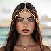 Campsis Gold Head Chains Boho Star Head Jewelry Sequin Goddess Hair Chain Accessory for Women