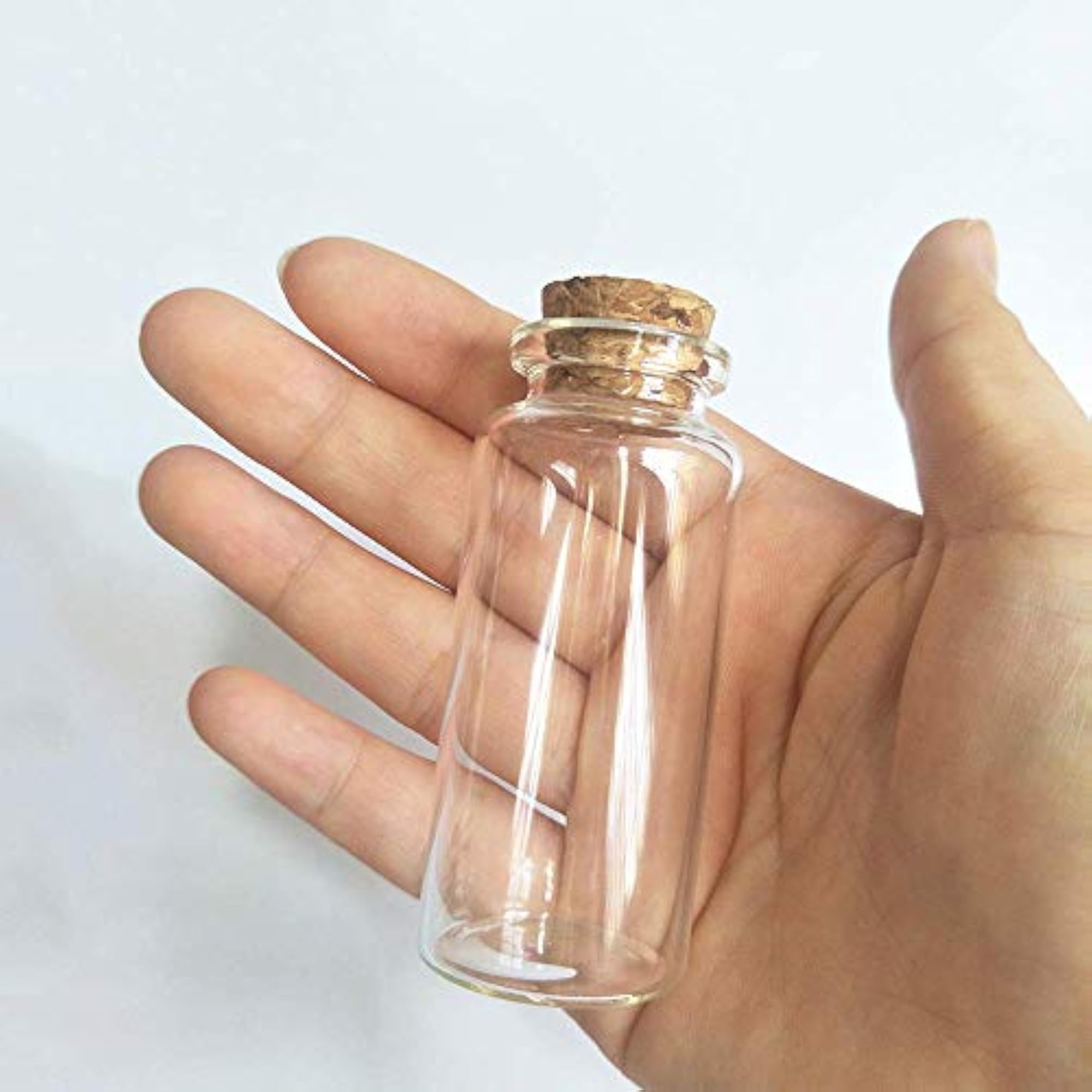 Pack of 6 Glass Cork Stopper Jars, 30ml Transparent