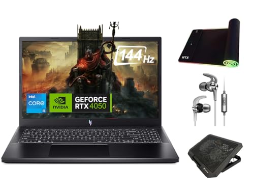 Acer Nitro V Gaming Laptop, 8-Core i5-13420H, RTX 4050 GPU, Pantalla 144Hz FHD de 15.6', 32GB DDR5 RAM, 2TB PCIe SSD, Ethernet, Thunderbolt 4, 3 en 1 RGB Gaming Bundle, Teclado de US, Win 11