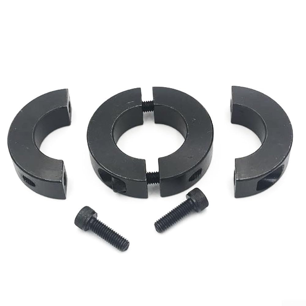 Set di 2 anelli di fissaggio divisi per collare, 10-40 mm, in acciaio nero, di grado industriale, per un fissaggio sicuro dell'albero (40 mm)