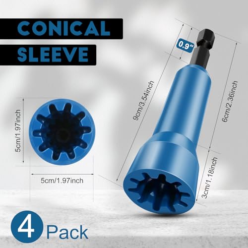 Image of Wire Twister Tool, Twist Wire Connector Socket, Driver with 1 /4 inch Chuck for electricians(4 Pack-blue)
