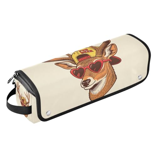 Hair Tool Travel Bag with Heat Resistant Mat Portable Travel Carrying Case for Curling Iron Straightener Flat Hair Dryer,Deer Head Retro Portable Organizer miniatura 1