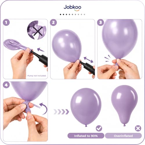 Image of Jobkoo Pearl Purple Balloons 12 inch, Pastel Light Purple Party Balloon