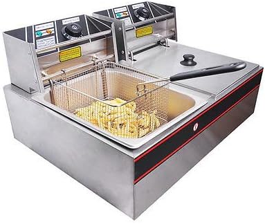 5000w 12 Liter Electric Counter Deep Fryer Dual Tank 6 Commercial Restaurant