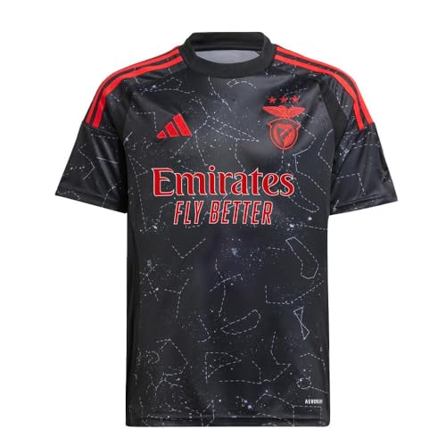 adidas Benfica Junior Away Replica Jersey 24/25, Black, 7-8 Years