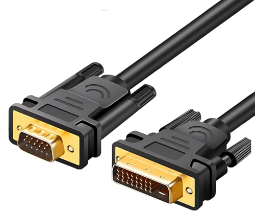 Image of ETZIN DVI to VGA Cable, Active DVI 24+1 to VGA Adapter Cable, DVI-D Male to VG-A Male Converter with Chip, Compatible with DV-I Desktop PC DVD to 15 Pin D-SUB VGA Monitor HDTV Projector EPL-1425CC