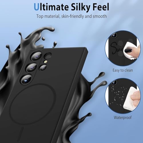 Image of mobistyle Designed for Samsung Galaxy S26 Ultra 6.9-Inch, Compatible with Mag-Safe, Silky Soft Touch Silicone| Shock Absorbing Phone Back Cover case with Camera Lens Protection (Black)