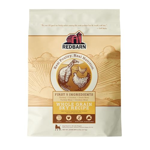 Redbarn Whole Grain Adult Dry Dog Food Kibble - Sky Chicken Recipe - Made in USA Recipe with Functional Ingredients to Support Healthy Heart, Skin, Coat, Immunity & Digestion - 22lb