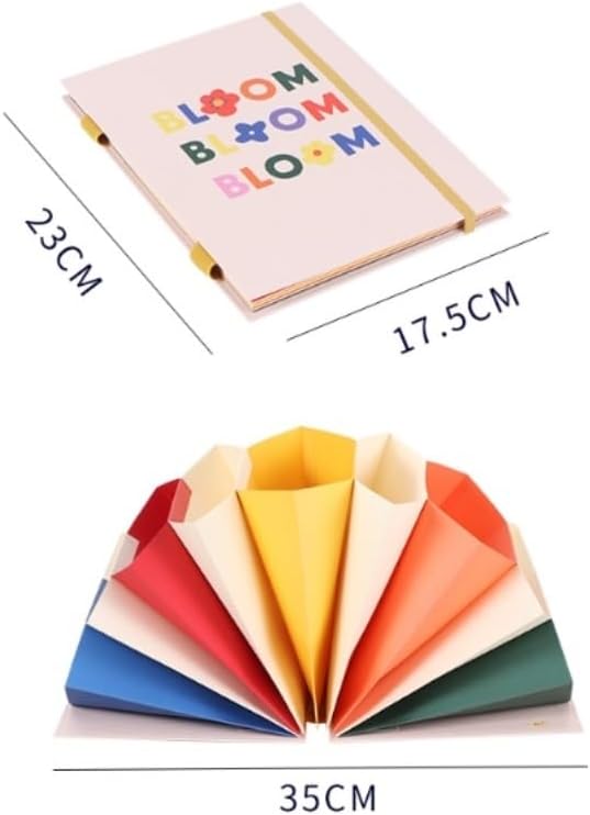 Travel Growth Commemorative Book ﻿ Acoustic Bag Fabric Pocket Pleated Paper Folder A4 Paper Accordion Bag Storage Bag Applicable to photos, receipts, star cards, etc