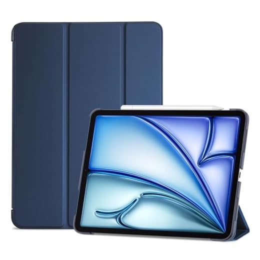 ProCase Fodral för iPad Air 4 generation 10,9 tum 2020, (Stöder 2: a generationens iPencil-laddning), Scarf Smart Cover med Genomskinlig Frostat Rygg - Marin