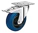 Produktbild Transportrolle Rollen 125mm Lenkrolle Bremse Bock Rollen Elastik Reifen Blue Wheel Blaue Rollen Blau (Lenkrolle+Bremse 125 mm)