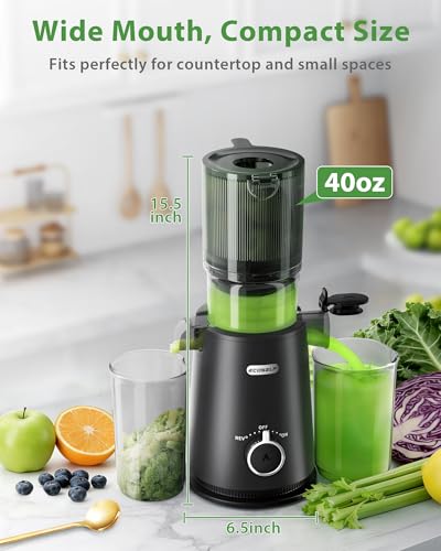 Juicer Machines - Wide Mouth Feed Chute with Self Feeding Hands-Free Design - Cold Press Juicer for Vegetables and Fruits - Juice Extractor Machine High Juice Yield - With Pusher - Image 6