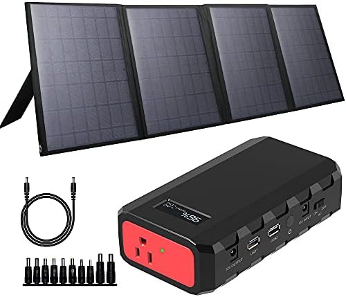 SinKeu 88.8Wh|65Watts Portable Laptop Charger with Solar Panel, A Super Travel Portable Battery Pack & Power Bank for HP, Notebooks, MacBook, Laptops