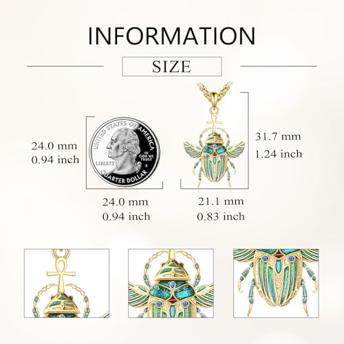 Scarab Jewelry S925 Sterling Silver Scarab Beetle Egyptian Jewelry Gifts for Women Men4