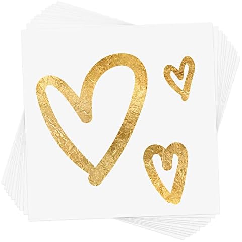 CLASSIC HEARTS Waterproof Metallic Gold Tattoos Cover