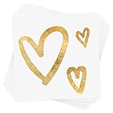 CLASSIC HEARTS set of 10 premium waterproof metallic gold foil temporary Flash Tattoos - Party Favors, Party Supplies, wedding, wedding shower, bride, bachelorette, hearts