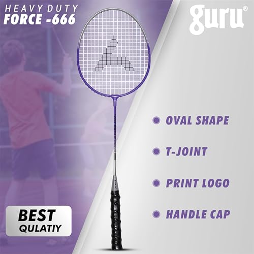 Image of GURU Force-666 Badminton Racket Pack of 1 for Men, Women Boys & Girls with Cover