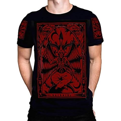 Darkside Men's Baphomet Limited Edition Blood Red Occult Print Cotton T-Shirt - XXL Cover