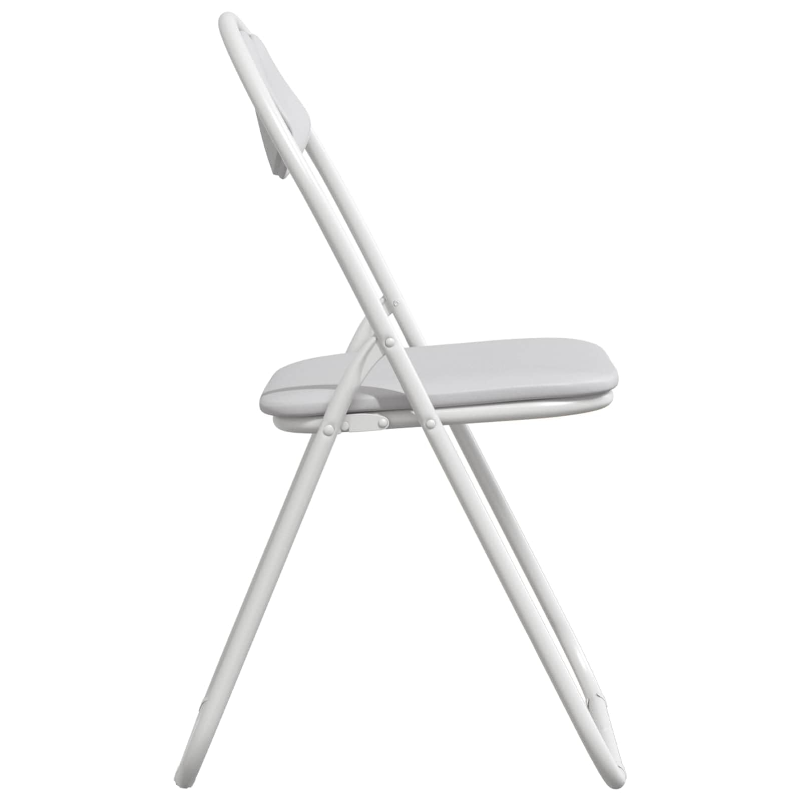 Lot de 2 chaises pliantes en cuir synthétique blanc 48 x 43,5 x 81 cm