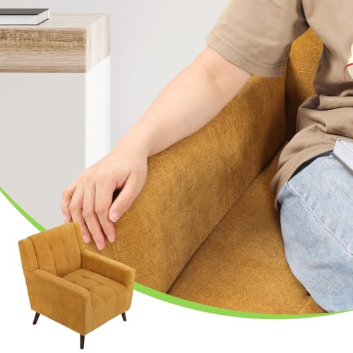 Sillón Plegable Algodón-lino Amarillo miniatura 7