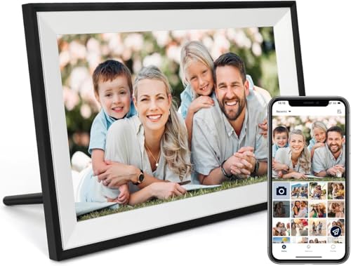 Anna Bella WiFi Digitaler Bilderrahmen 10,1 Zoll, Elektronischer Bilderrahmen 1280x800 HD, 32GB Storage, Automatische Drehung, intelligenter Touchscreen, mühelose Fernkonfiguration über die AiMOR-App