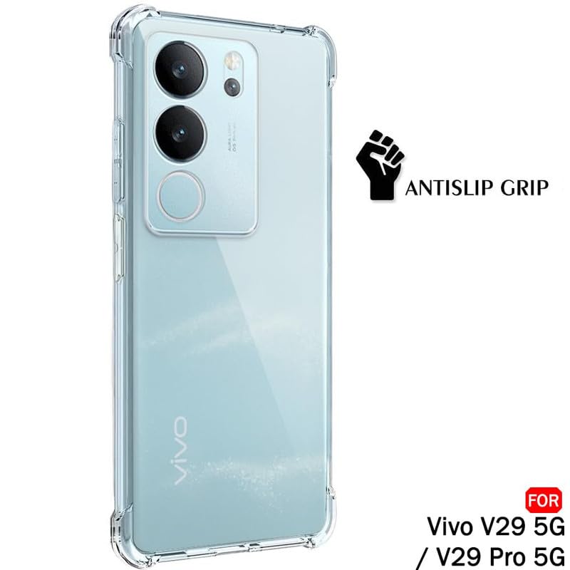 Image of Case Creation New Vivo V29 Pro Premium Imported 0.3mm Crystal Clear Totu Silicone Transparent Flexible Soft Corner Protection with TPU Slim Back Case Color Cover for Vivo V29 Pro
