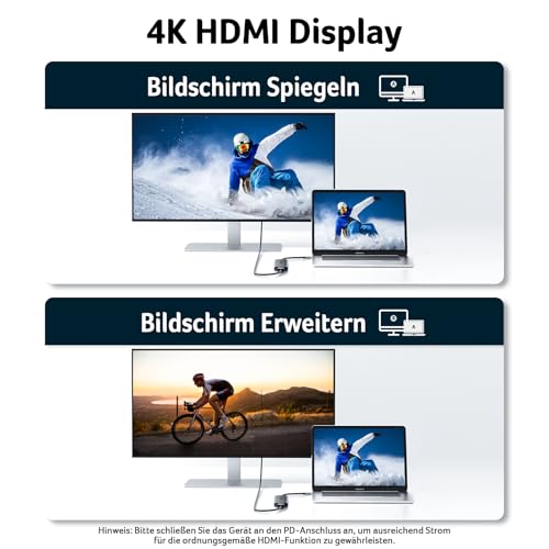 Acer USB C Hub, 7IN1 USB-C zu 4K HDMI, 2*USB-A+1*TypC 5Gbps, 100W PD, SD/TF – Ansicht 3