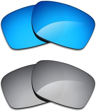 Alphax 2 Pair Polarized Replacement Lenses for Oakley Airdrop OX8046 57mm Sunglasses- Titanium+Blue image 5