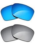 Alphax 2 Pair Polarized Replacement Lenses for Oakley Tinfoil Carbon OO6018 Sunglasses- Titanium+Blue
