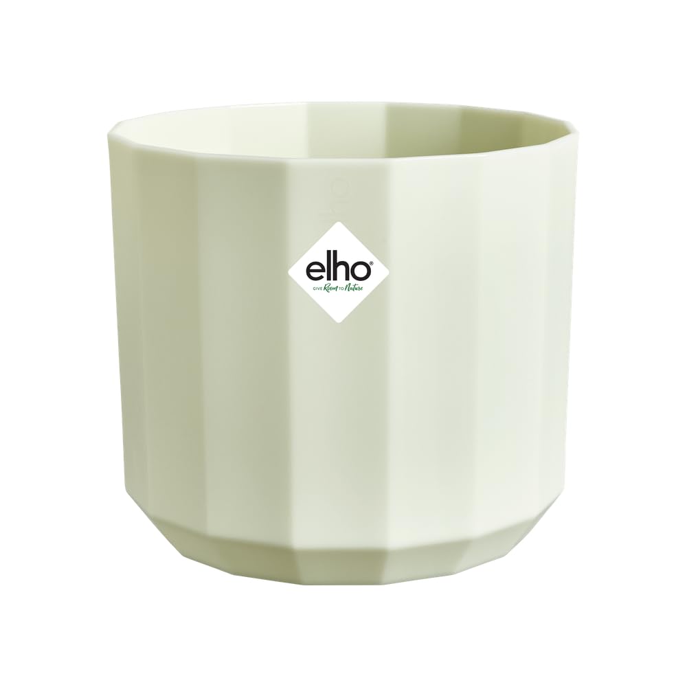 elho Facet Round 26cm - Indoor Plant Pot - 100% Recycled Plastic - Ø 25.9 x H 23.3 cm - Green/Tea Green