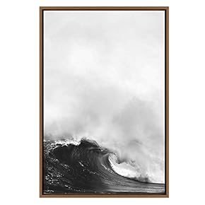 SIGNWIN Framed Canvas Wall Art Dramatic Waves in...