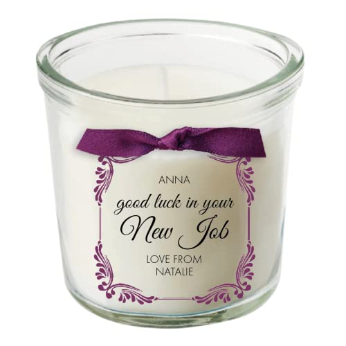 New job leaving present personalised candle promotion sorry you're