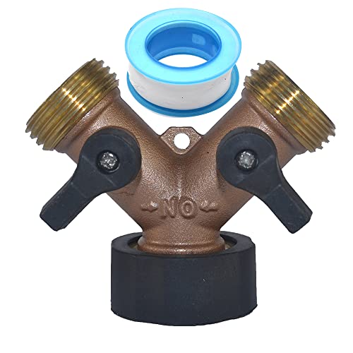 Robuster Messing-Gartenschlauch-Anschluss für Wasserhahn, 2-Wege-Messing-Wasserhahn, Gartenschlauch-Verteiler, Adapter drehen Sie einen Wasserhahn in zwei Cover