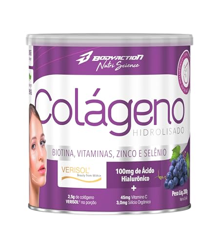 Colágeno Verisol com Ácido Hialurônico 200g Sabor Uva Bodyaction