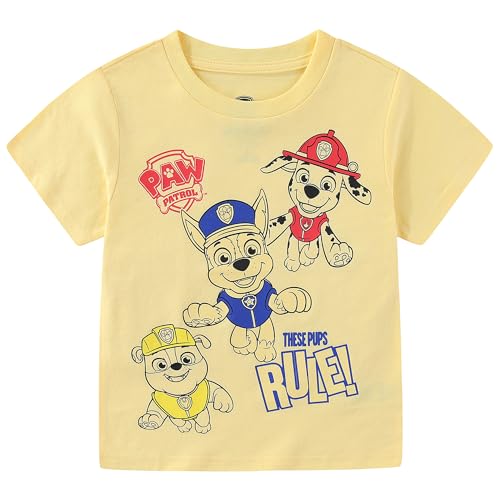 Paw Patrol Nickelodeon Boys Short Sleeve T-Shirt for Toddler and Big Kids Yellow