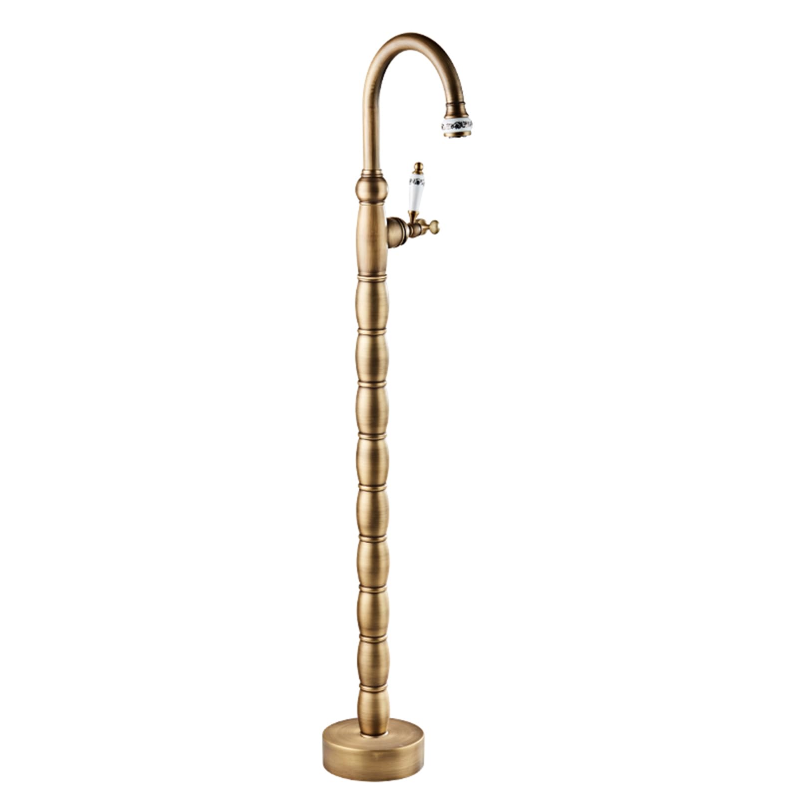 WOTZOV Freestanding Bath Taps Antique Hot And Cold Single Handle Freestanding Bathroom Sink Tap 360° Rotating Spout Bathtub Faucet Antique, Antique