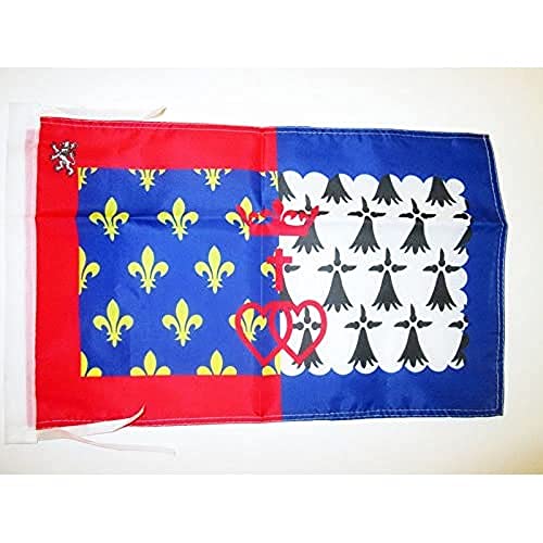 AZ FLAG, Pays de la Loire Flag, 18'' x 12'', 100% Polyester French region of Pays de la Loire Small Banner with Two Cords