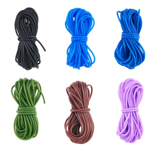 Beadthoven 32.8 Yards 2mm Hollow Pipe Rubber Tubing Assorted Color Rubber Tube Knitting Barber Cord for Stitch Keeping Cord Silicone Pipes for DIY Bracelet Beading Jewelry Making 1mm Hole
