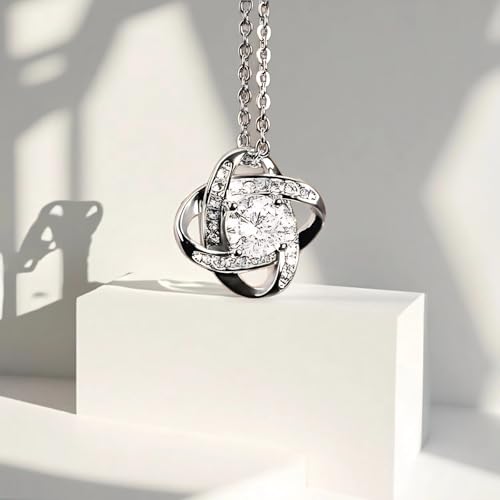 Daughter Gifts from Dad,To My Daughter Necklace From Dad,Birthday Gifts from Father, White Gold Necklace Cubic Zirconia stone With Luxury wooden box4