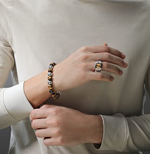 Jewelili Star Wars™ Fine Jewelry The Wookiee Men's Ring Tiger Eye Gemstone Silver3